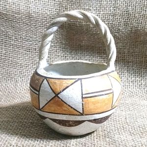Vintage Acoma Pottery Basket